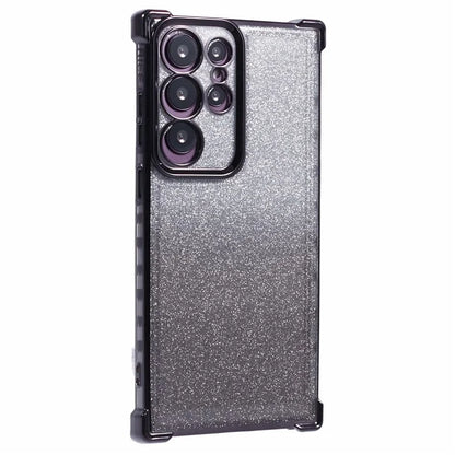 For Samsung Galaxy S22 Ultra 5G Case TPU Glitter Gradien Phone Cover Love Heart Pattern Frame