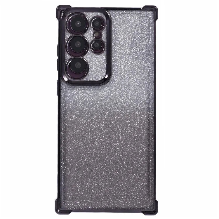 For Samsung Galaxy S22 Ultra 5G Case TPU Glitter Gradien Phone Cover Love Heart Pattern Frame