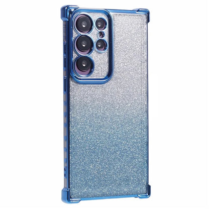 For Samsung Galaxy S22 Ultra 5G Case TPU Glitter Gradien Phone Cover Love Heart Pattern Frame