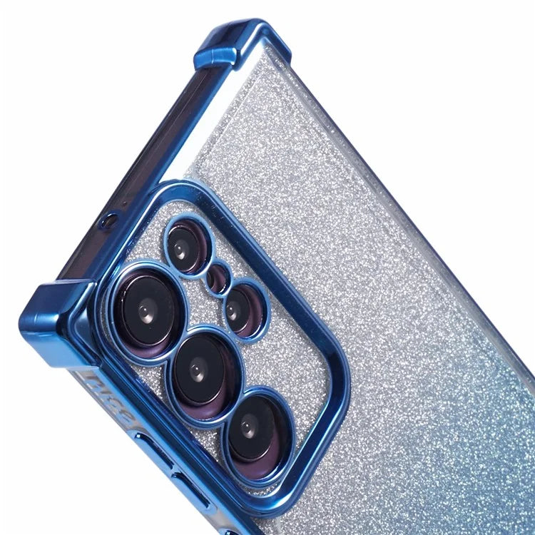 For Samsung Galaxy S22 Ultra 5G Case TPU Glitter Gradien Phone Cover Love Heart Pattern Frame