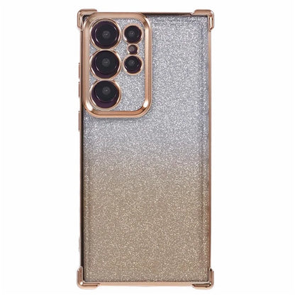 For Samsung Galaxy S22 Ultra 5G Case TPU Glitter Gradien Phone Cover Love Heart Pattern Frame