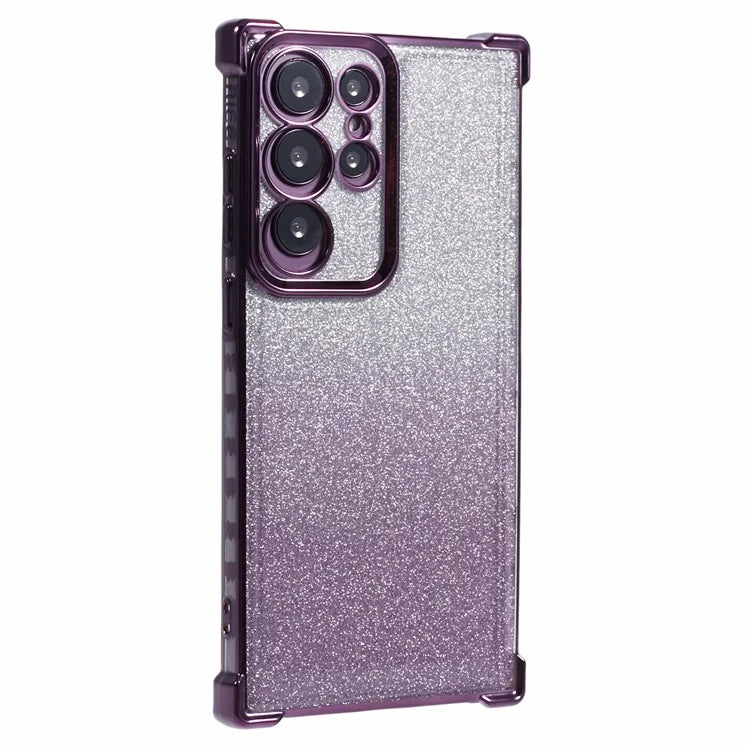 For Samsung Galaxy S22 Ultra 5G Case TPU Glitter Gradien Phone Cover Love Heart Pattern Frame