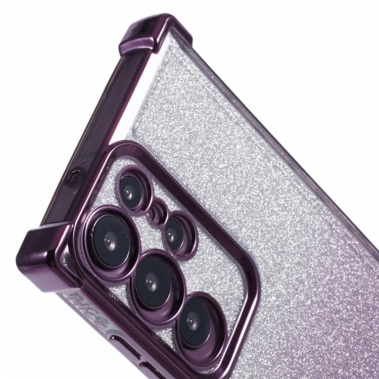 For Samsung Galaxy S22 Ultra 5G Case TPU Glitter Gradien Phone Cover Love Heart Pattern Frame