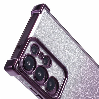 For Samsung Galaxy S22 Ultra 5G Case TPU Glitter Gradien Phone Cover Love Heart Pattern Frame