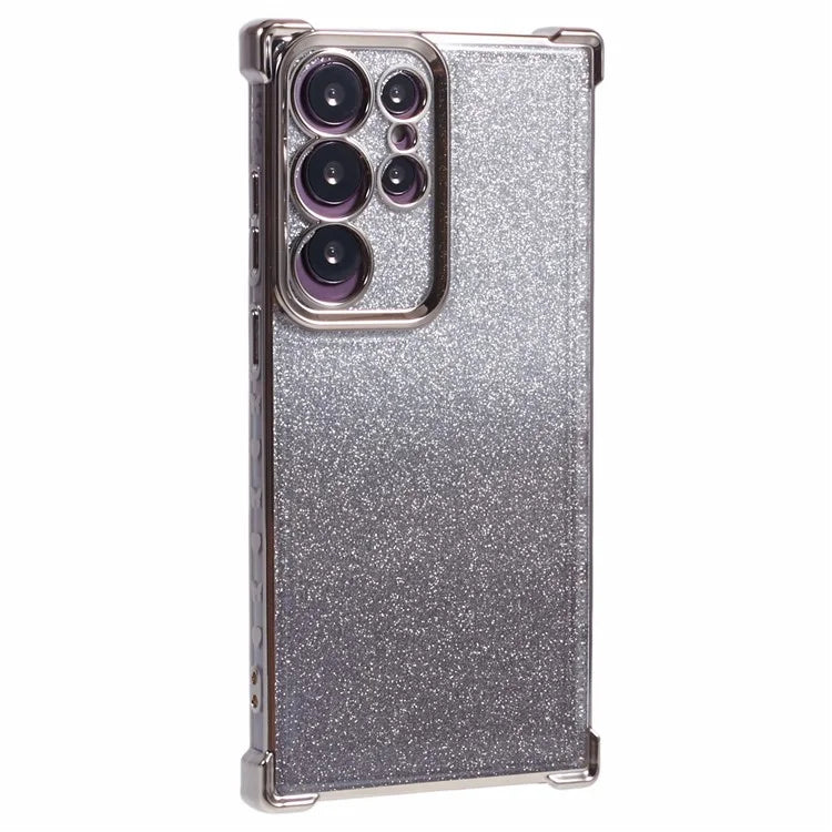 For Samsung Galaxy S22 Ultra 5G Case TPU Glitter Gradien Phone Cover Love Heart Pattern Frame