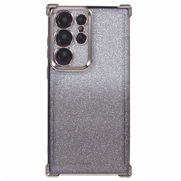 For Samsung Galaxy S22 Ultra 5G Case TPU Glitter Gradien Phone Cover Love Heart Pattern Frame