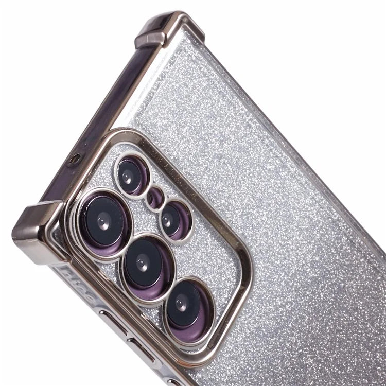 For Samsung Galaxy S22 Ultra 5G Case TPU Glitter Gradien Phone Cover Love Heart Pattern Frame
