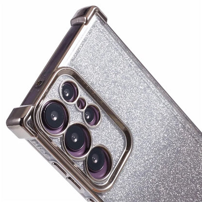 For Samsung Galaxy S22 Ultra 5G Case TPU Glitter Gradien Phone Cover Love Heart Pattern Frame