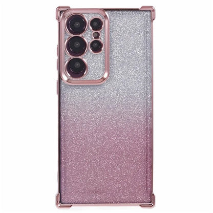 For Samsung Galaxy S22 Ultra 5G Case TPU Glitter Gradien Phone Cover Love Heart Pattern Frame