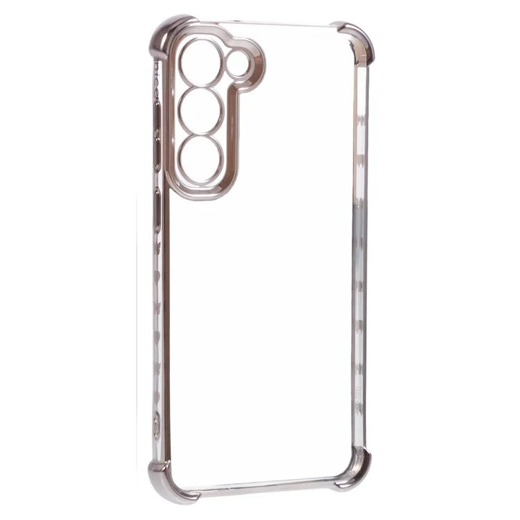 For Samsung Galaxy S23 Case Electroplating Heart Pattern Edge TPU Phone Back Cover