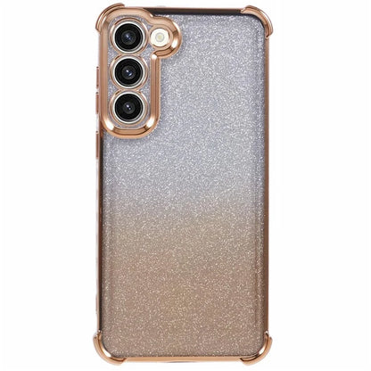 For Samsung Galaxy S23 Case TPU Glitter Gradient Phone Cover Love Heart Pattern Frame