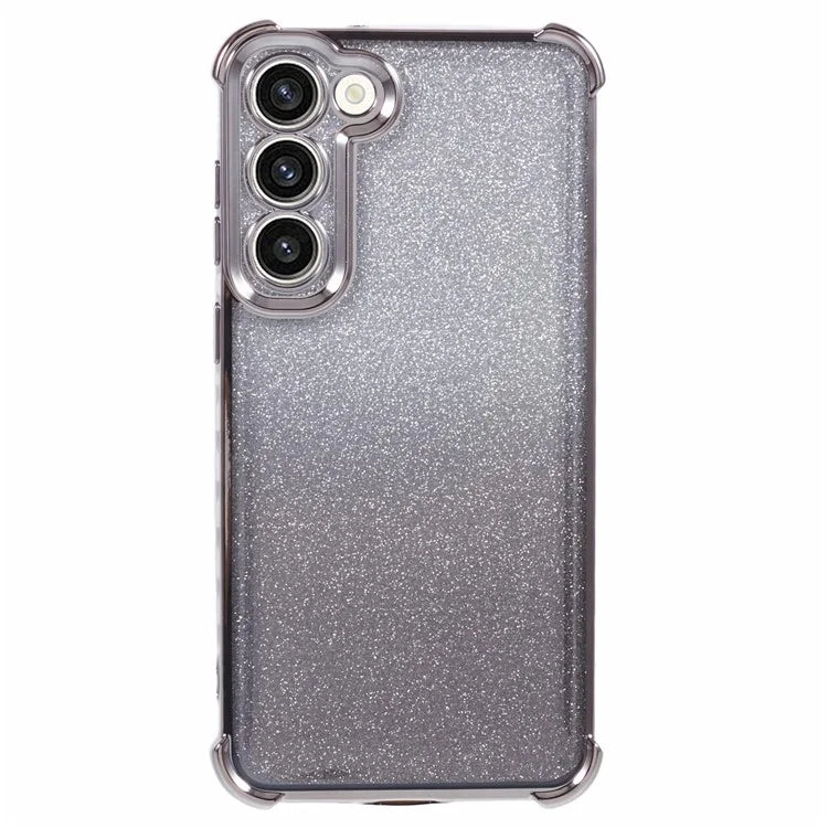 For Samsung Galaxy S23 Case TPU Glitter Gradient Phone Cover Love Heart Pattern Frame