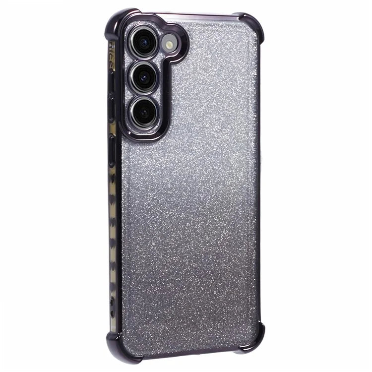For Samsung Galaxy S23 Case TPU Glitter Gradient Phone Cover Love Heart Pattern Frame