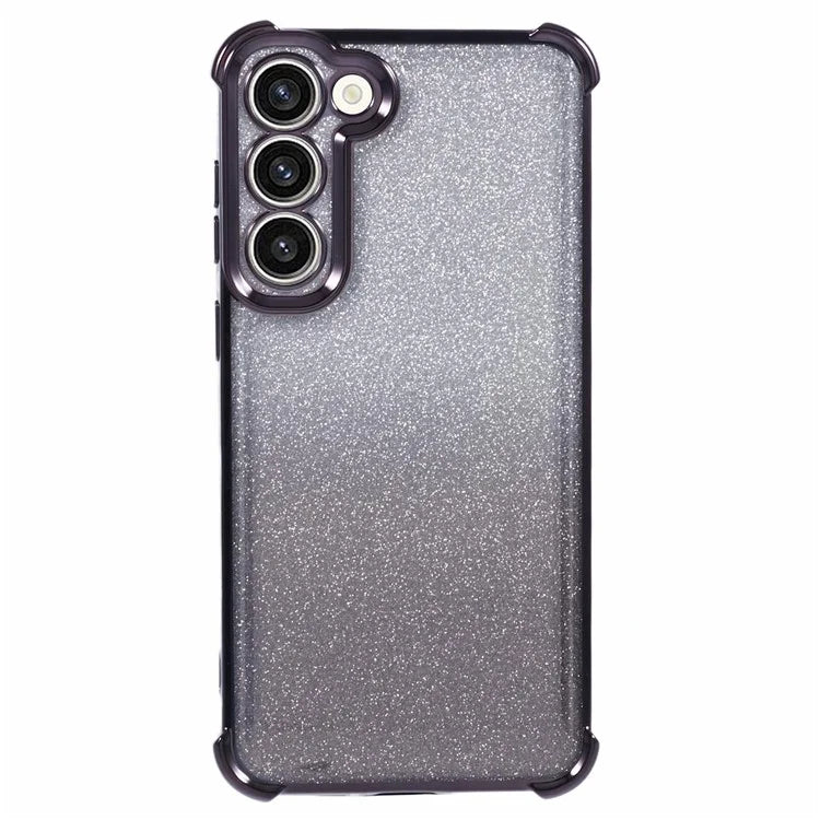For Samsung Galaxy S23 Case TPU Glitter Gradient Phone Cover Love Heart Pattern Frame