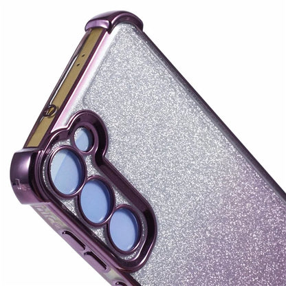 For Samsung Galaxy S23 Case TPU Glitter Gradient Phone Cover Love Heart Pattern Frame