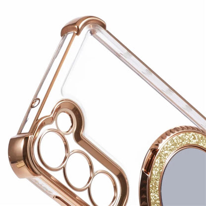 For Samsung Galaxy S23 Case Mirror Kickstand TPU Phone Cover Side Heart Pattern