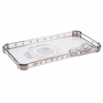 For Samsung Galaxy S23 Case Mirror Kickstand TPU Phone Cover Side Heart Pattern