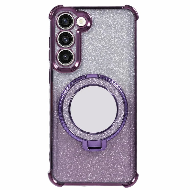 For Samsung Galaxy S23 Case Bling Gradient TPU Phone Cover with Kickstand / Cosmetic Mirror