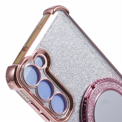 For Samsung Galaxy S23 Case Bling Gradient TPU Phone Cover with Kickstand / Cosmetic Mirror