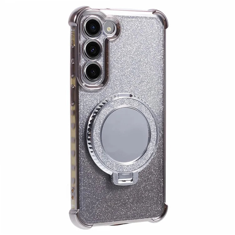 For Samsung Galaxy S23 Case Bling Gradient TPU Phone Cover with Kickstand / Cosmetic Mirror