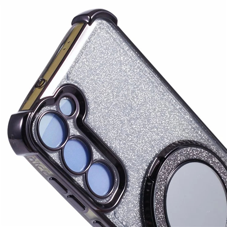 For Samsung Galaxy S23 Case Bling Gradient TPU Phone Cover with Kickstand / Cosmetic Mirror