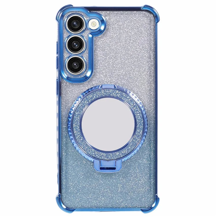 For Samsung Galaxy S23 Case Bling Gradient TPU Phone Cover with Kickstand / Cosmetic Mirror