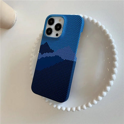 For iPhone 15 Pro Case Water Transfer Printing Luminous Hard PC Phone Cover
