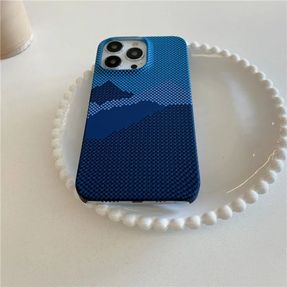 For iPhone 15 Pro Case Water Transfer Printing Luminous Hard PC Phone Cover