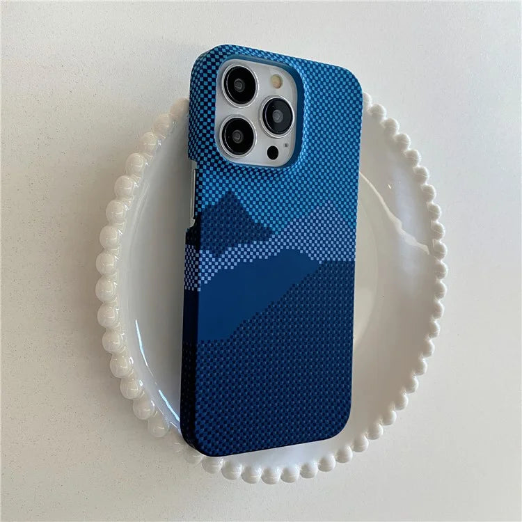For iPhone 15 Pro Case Water Transfer Printing Luminous Hard PC Phone Cover