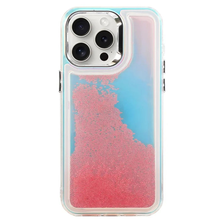 For iPhone 14 Pro Cell Phone Cover Flowing Beads PC+TPU Shockproof Case