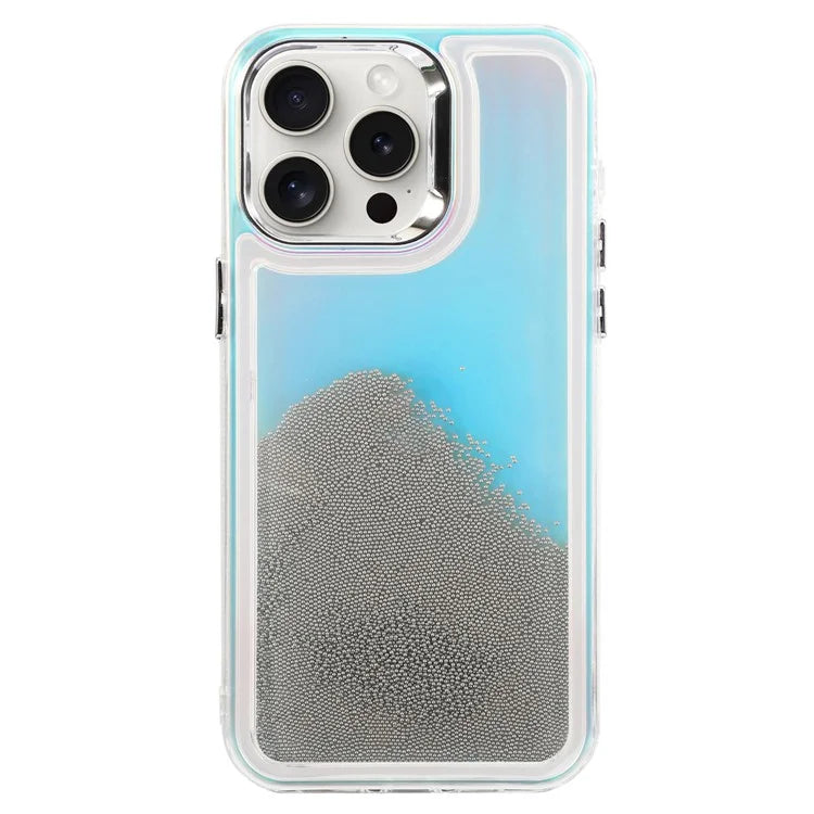 For iPhone 14 Pro Cell Phone Cover Flowing Beads PC+TPU Shockproof Case