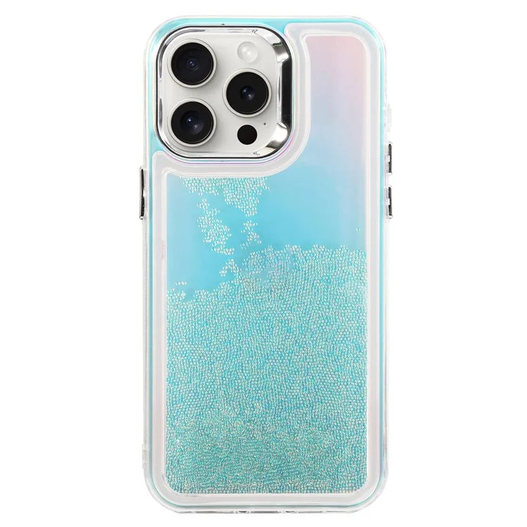 For iPhone 14 Pro Cell Phone Cover Flowing Beads PC+TPU Shockproof Case