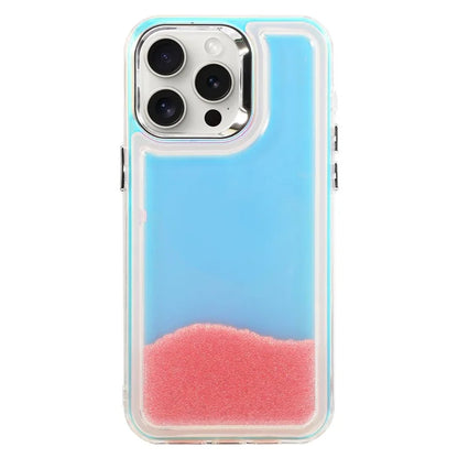 For iPhone 15 Pro Cell Phone Cover Flowing Beads PC+TPU Back Case