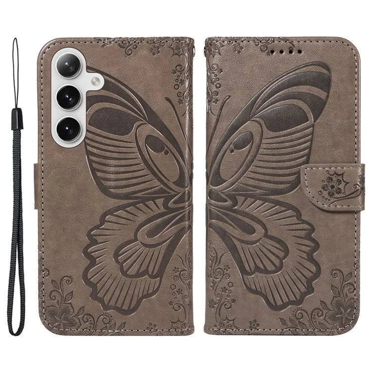 For Samsung Galaxy S23 FE Case Butterfly Pattern PU Leather Folio Flip Phone Cover
