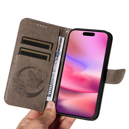 For iPhone 16 Case Butterfly Imprint Leather Folio Flip Cover