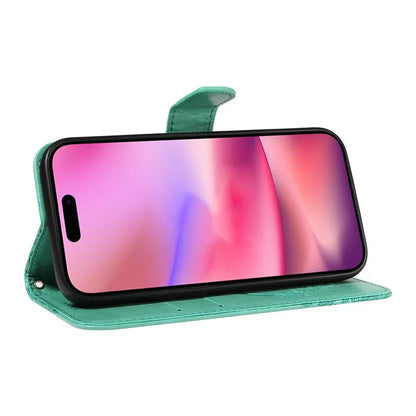 For iPhone 16 Case Butterfly Imprint Leather Folio Flip Cover