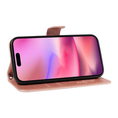 For iPhone 16 Case Butterfly Imprint Leather Folio Flip Cover