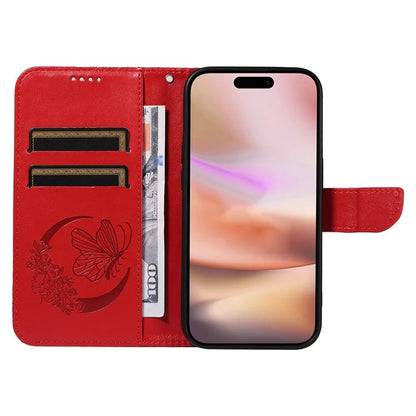 For iPhone 16 Plus Leather Case Butterfly Pattern Wallet Card Slots Phone Cover
