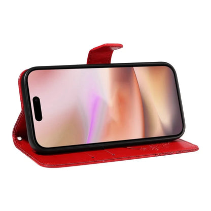 For iPhone 16 Plus Leather Case Butterfly Pattern Wallet Card Slots Phone Cover