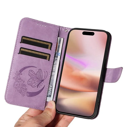 For iPhone 16 Plus Leather Case Butterfly Pattern Wallet Card Slots Phone Cover