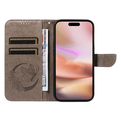 For iPhone 16 Plus Leather Case Butterfly Pattern Wallet Card Slots Phone Cover