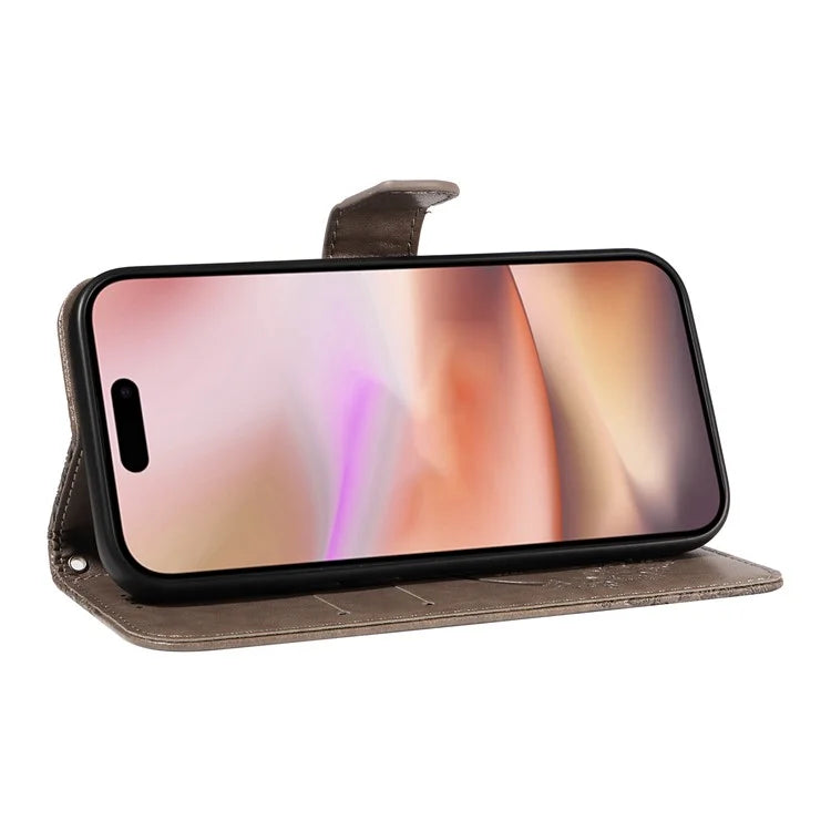 For iPhone 16 Plus Leather Case Butterfly Pattern Wallet Card Slots Phone Cover