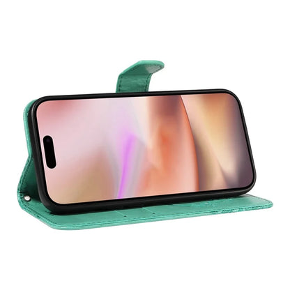 For iPhone 16 Plus Leather Case Butterfly Pattern Wallet Card Slots Phone Cover