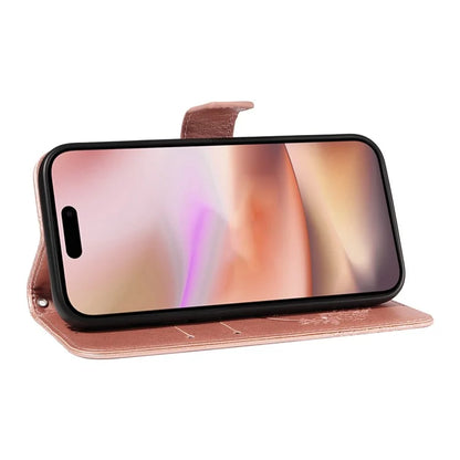For iPhone 16 Plus Leather Case Butterfly Pattern Wallet Card Slots Phone Cover