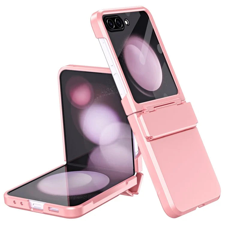 For Samsung Galaxy Z Flip6 5G Case Hard PC Non-Slip Phone Cover with Tempered Glass Film