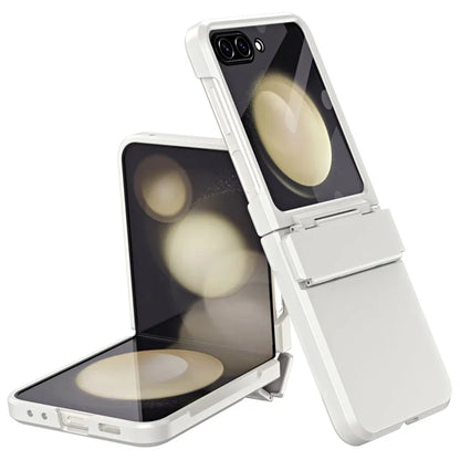 For Samsung Galaxy Z Flip6 5G Case Hard PC Non-Slip Phone Cover with Tempered Glass Film