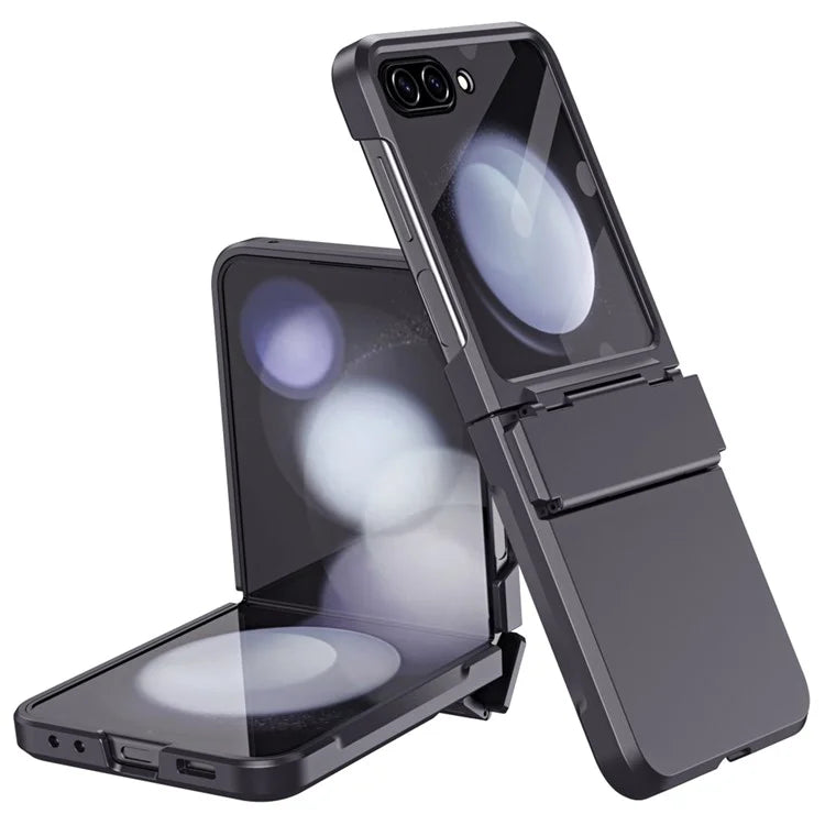 For Samsung Galaxy Z Flip6 5G Case Hard PC Non-Slip Phone Cover with Tempered Glass Film