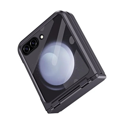 For Samsung Galaxy Z Flip6 5G Case Hard PC Non-Slip Phone Cover with Tempered Glass Film