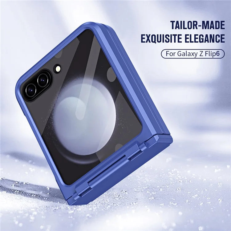 For Samsung Galaxy Z Flip6 5G Case Hard PC Non-Slip Phone Cover with Tempered Glass Film