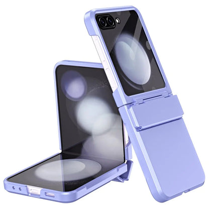 For Samsung Galaxy Z Flip6 5G Case Hard PC Non-Slip Phone Cover with Tempered Glass Film